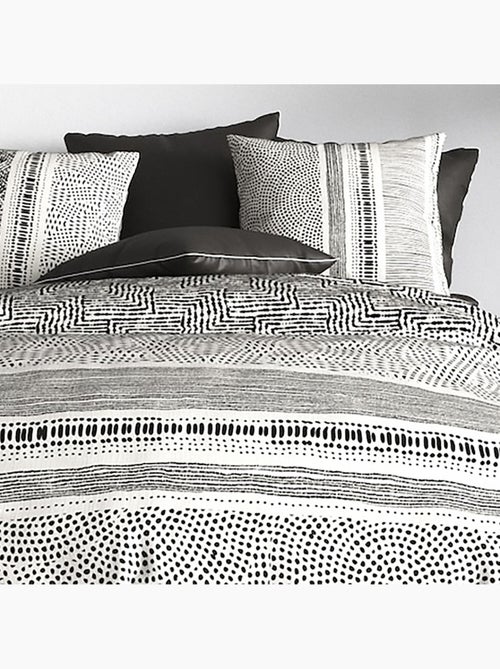 Parure housse de couette 100 % coton lattice - Kiabi Parure housse de couette 100 % coton lattice - Kiabi