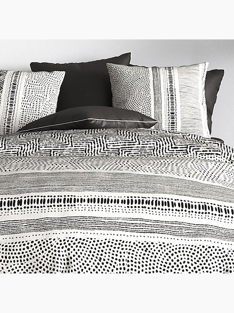 Parure housse de couette 100 % coton lattice Multicolore - Kiabi