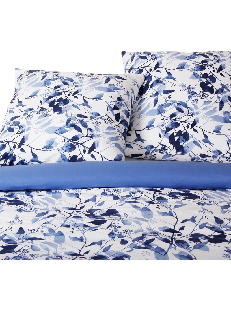 Parure housse de couette 100 % coton leaves Multicolore - Kiabi