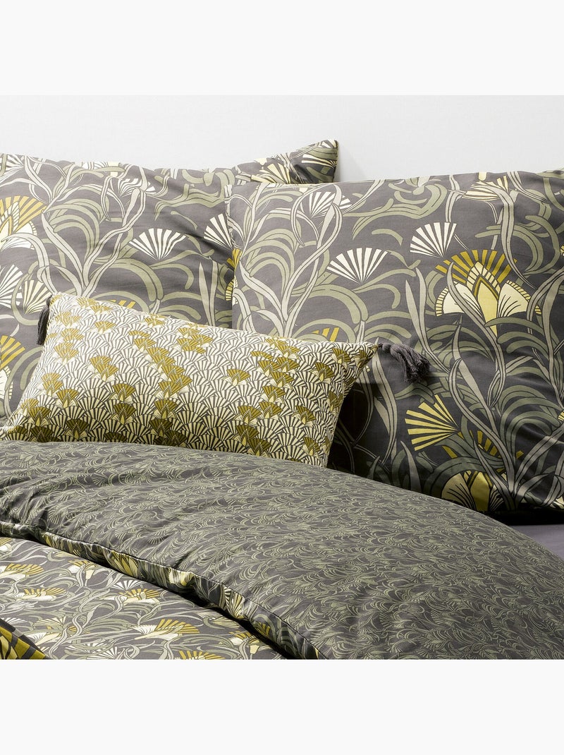 Parure housse de couette 100 % coton liana Gris - Kiabi