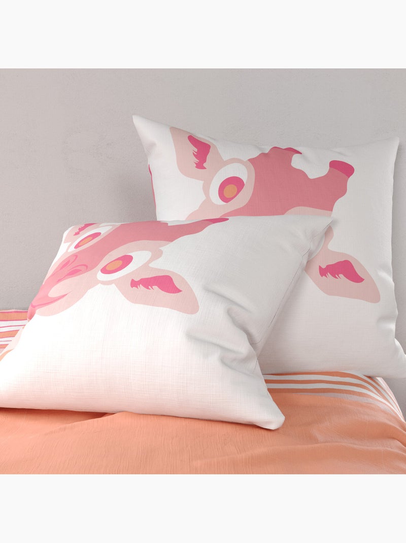 Parure housse de couette 100 % coton louma Rose - Kiabi