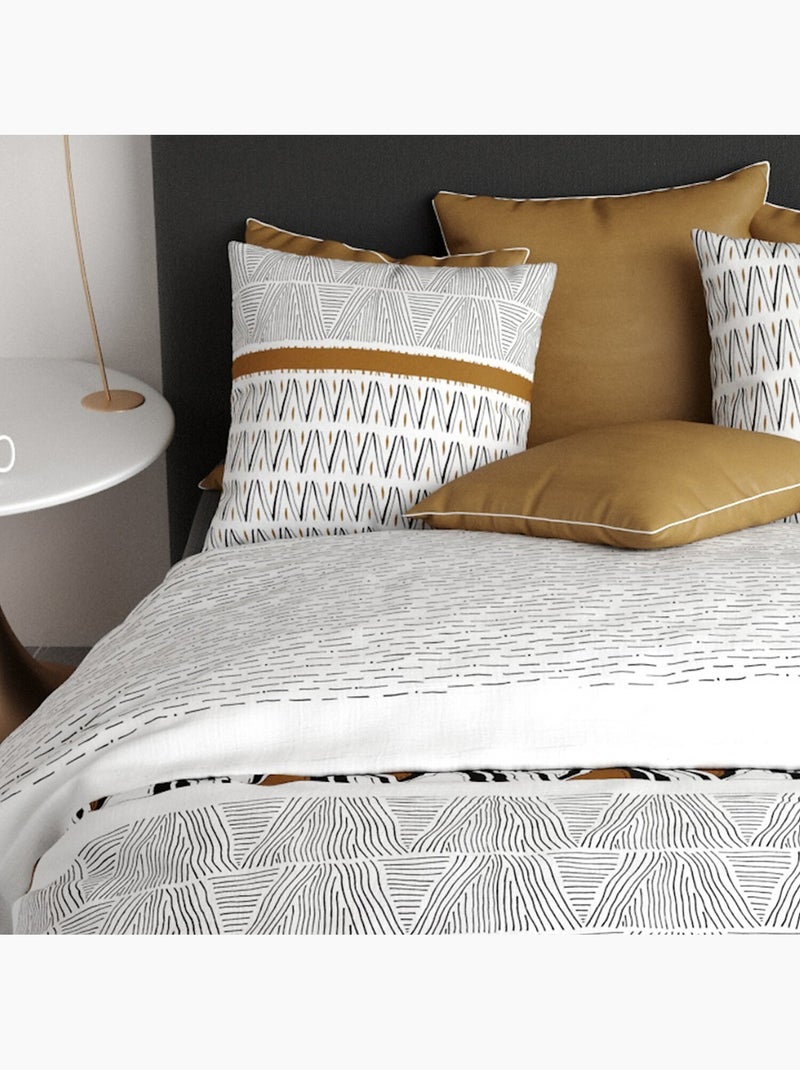 Parure housse de couette 100 % coton louxor Gris - Kiabi