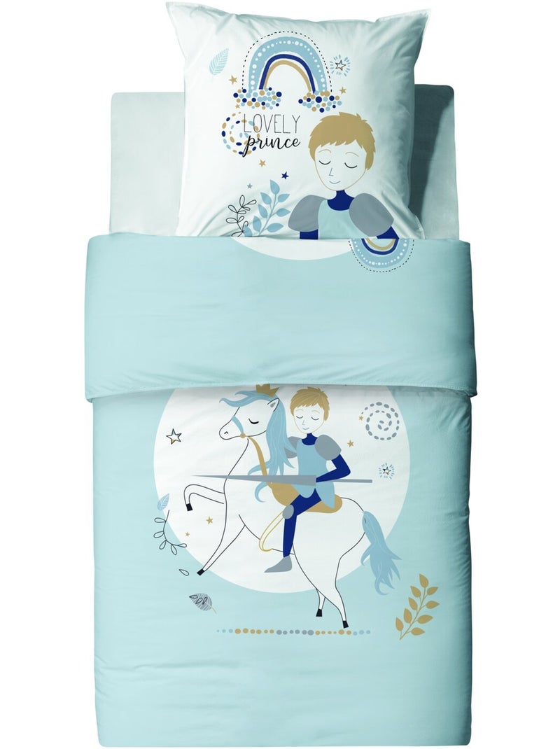 Parure housse de couette 100 % coton lovely prince Blanc - Kiabi