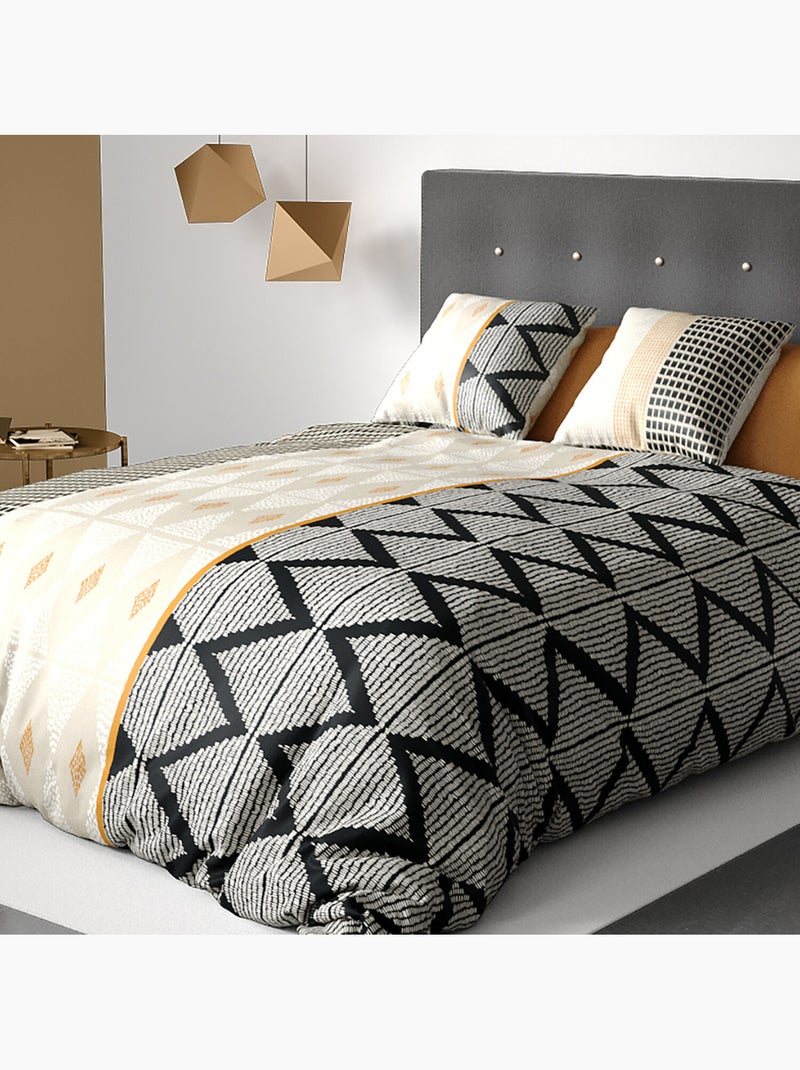 Parure housse de couette 100 % coton madi Multicolore - Kiabi