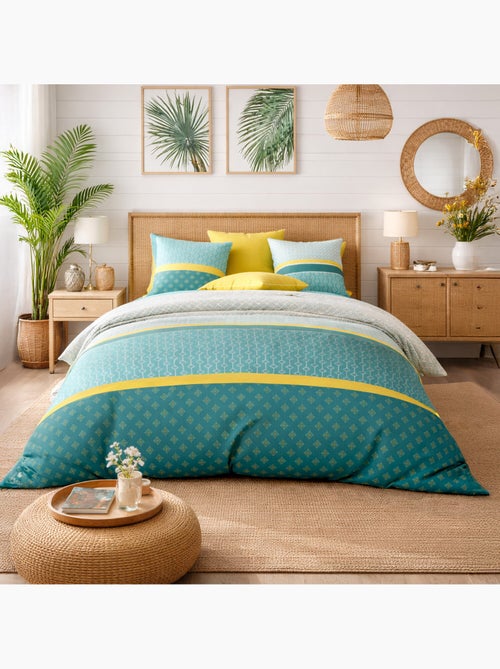 Parure housse de couette 100 % coton malphite - Kiabi Parure housse de couette 100 % coton malphite - Kiabi