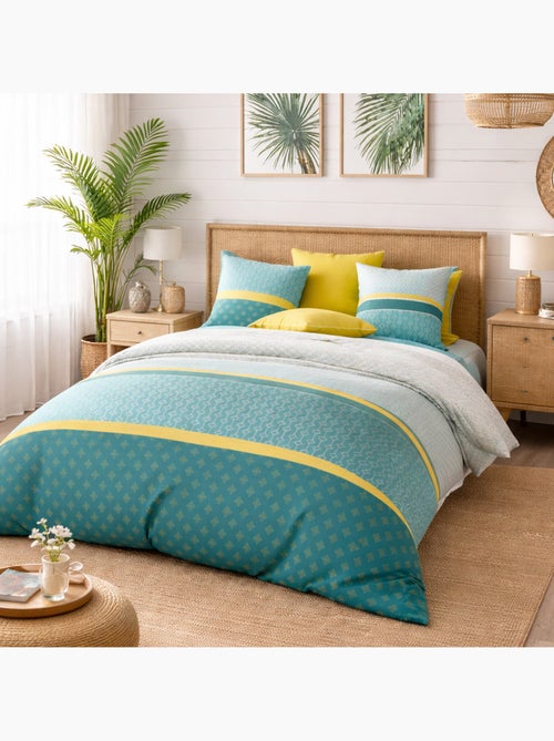 Parure housse de couette 100 % coton malphite - Kiabi Parure housse de couette 100 % coton malphite - Kiabi