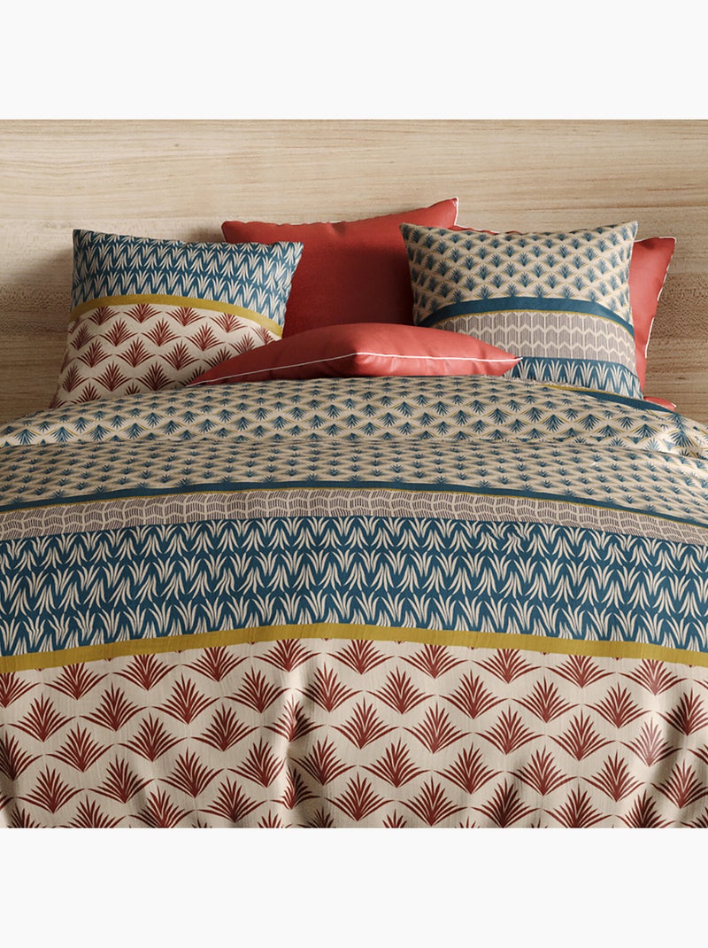 Parure housse de couette 100 % coton manille Bleu - Kiabi