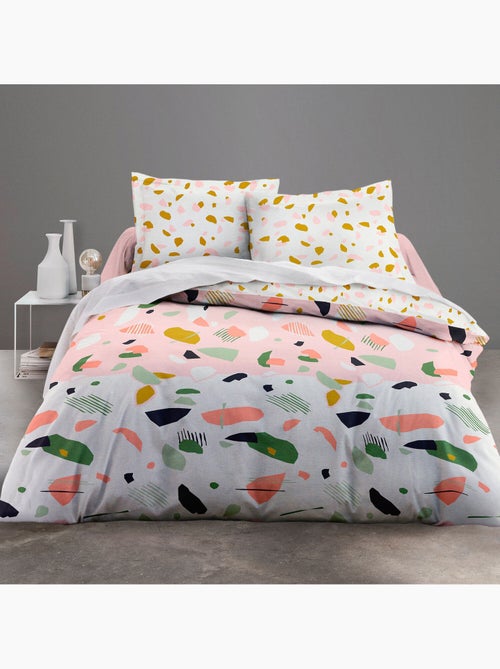 Parure housse de couette 100 % coton marbree - Kiabi