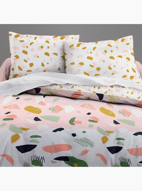 Parure housse de couette 100 % coton marbree - Kiabi