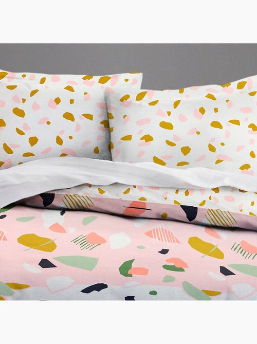 Parure housse de couette 100 % coton marbree - Kiabi