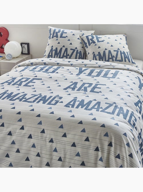Parure housse de couette 100 % coton meno - Kiabi Parure housse de couette 100 % coton meno - Kiabi
