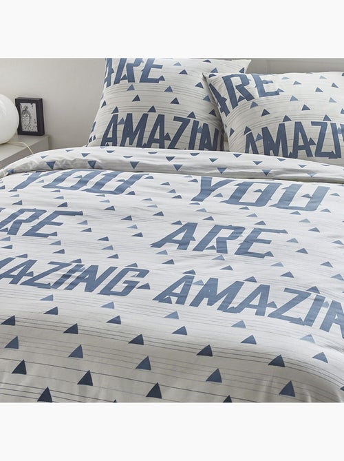 Parure housse de couette 100 % coton meno - Kiabi Parure housse de couette 100 % coton meno - Kiabi