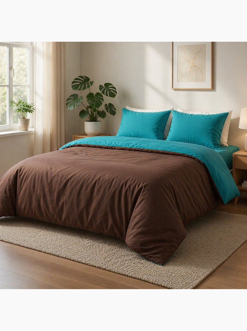Parure housse de couette 100 % coton meno Bleu - Kiabi