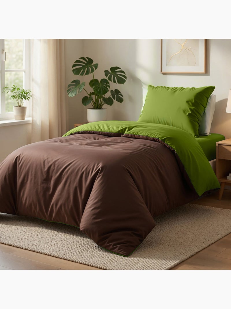 Parure housse de couette 100 % coton meno Vert - Kiabi