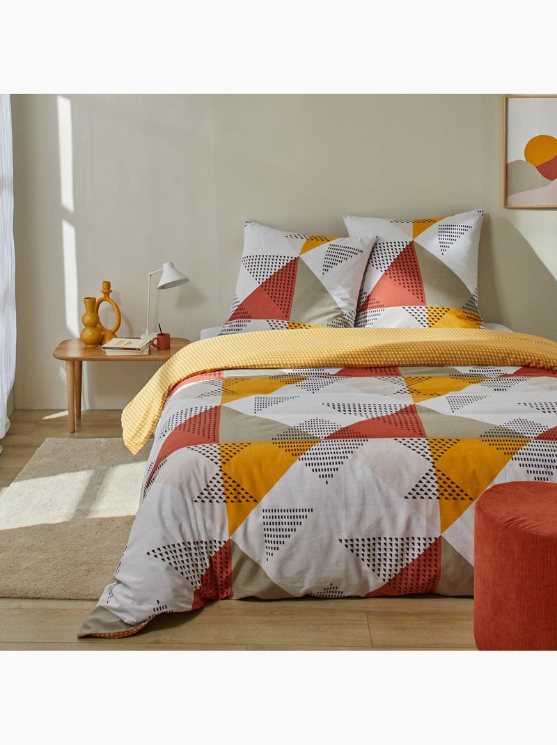 Parure housse de couette 100 % coton meo Blanc - Kiabi