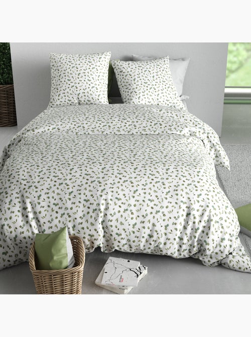Parure housse de couette 100 % coton merise - Kiabi