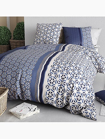 Parure housse de couette 100 % coton mil