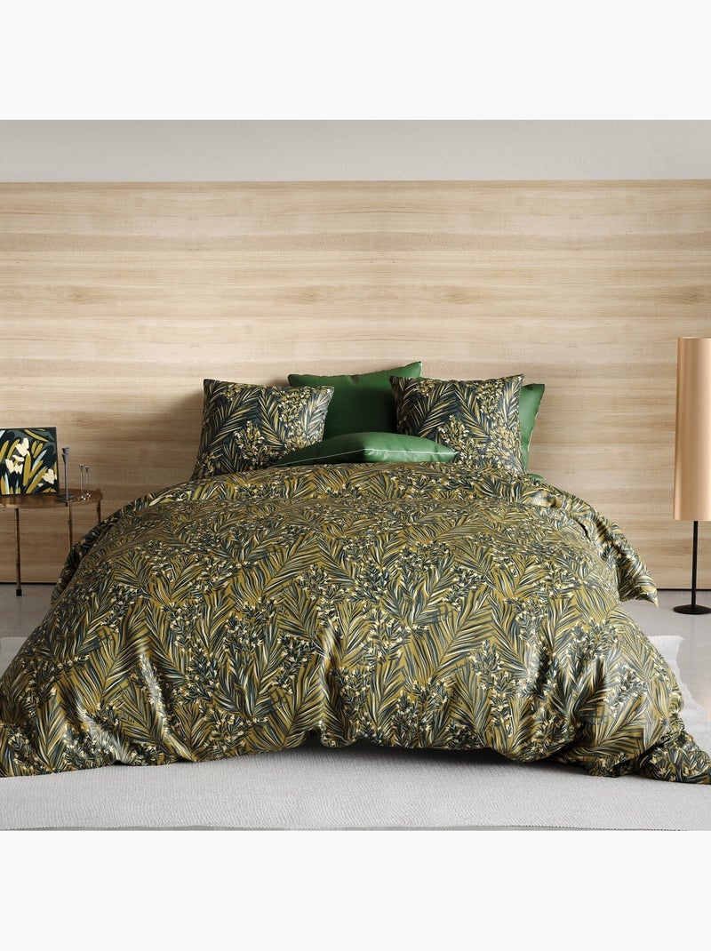Parure housse de couette 100 % coton nava Vert - Kiabi