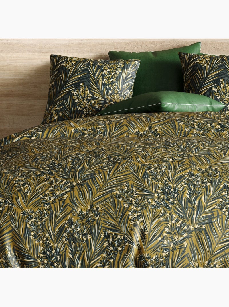 Parure housse de couette 100 % coton nava Vert - Kiabi