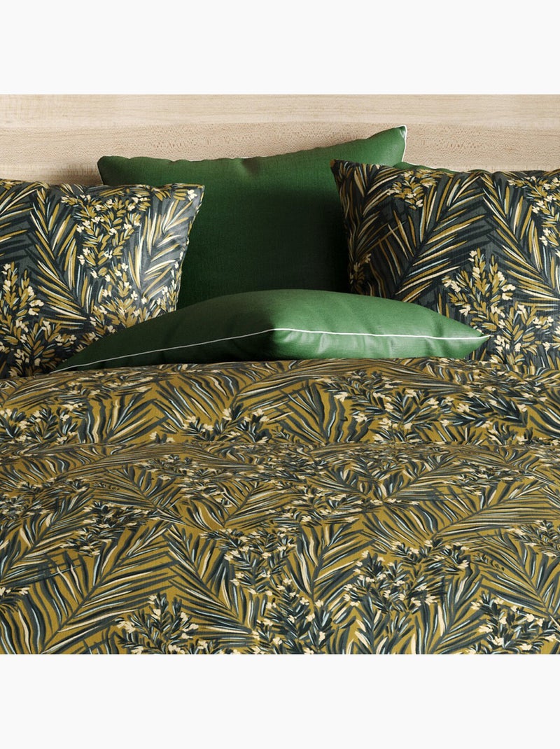 Parure housse de couette 100 % coton nava Vert - Kiabi