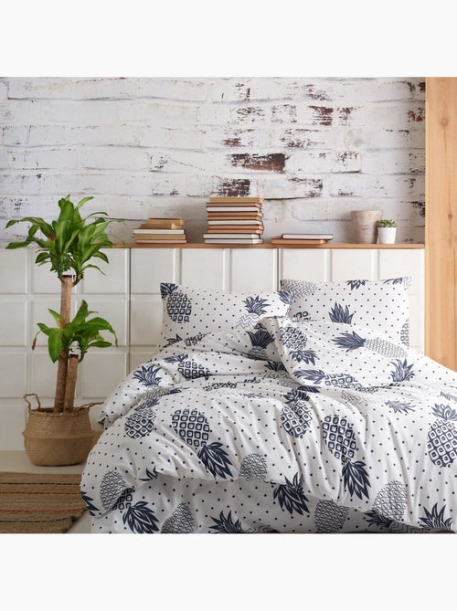 Parure housse de couette 100 % coton night - Kiabi