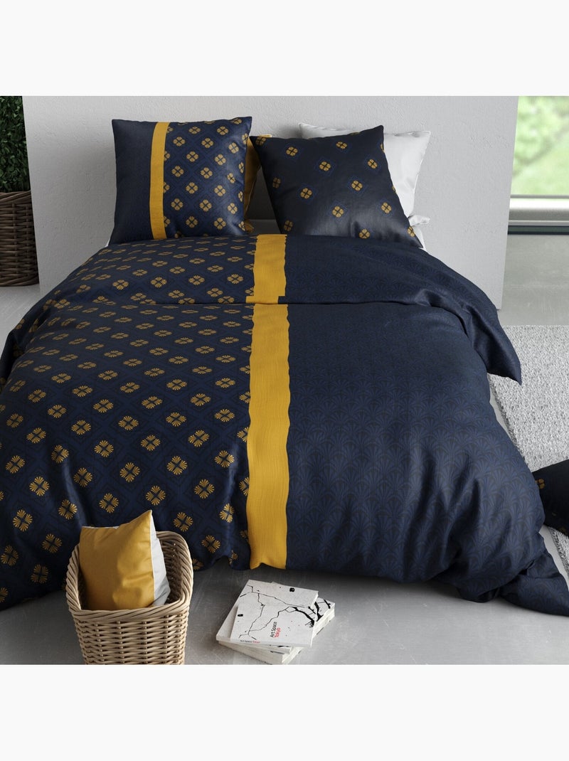 Parure housse de couette 100 % coton nil Noir - Kiabi