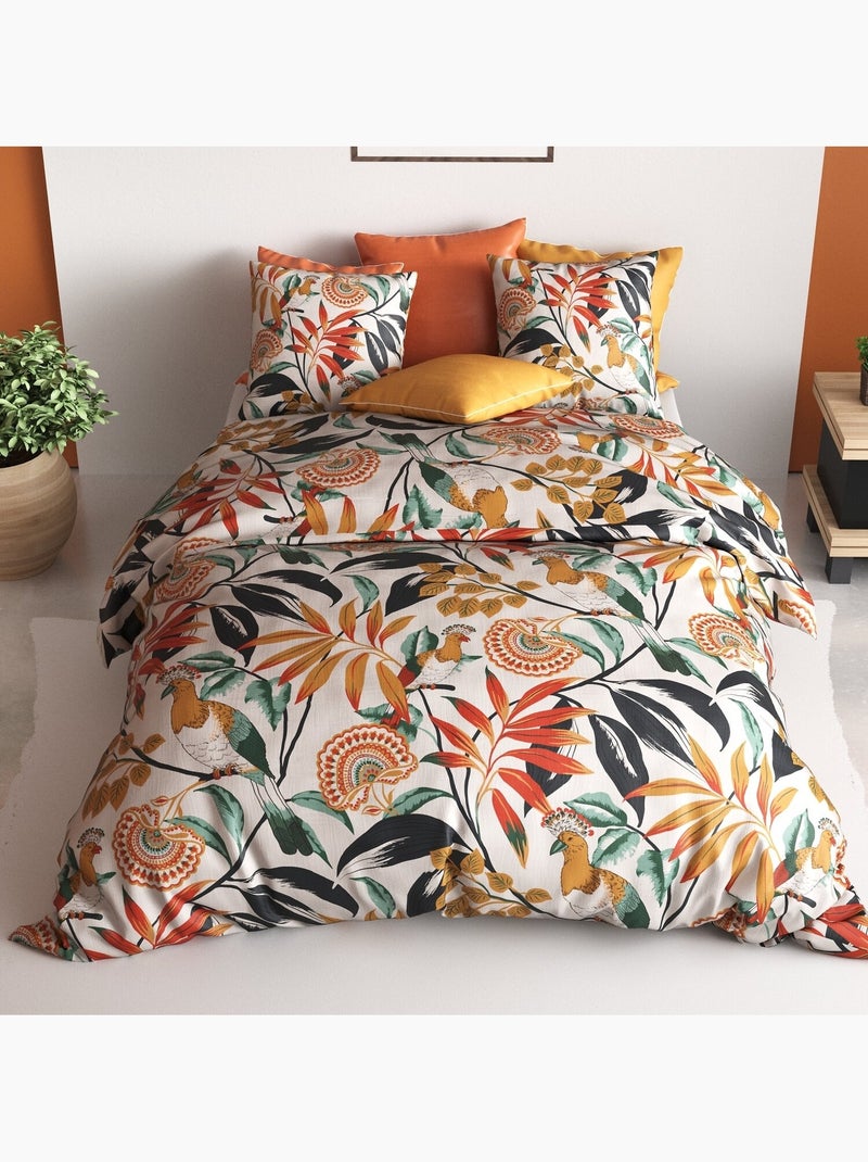 Parure housse de couette 100 % coton ninon Multicolore - Kiabi