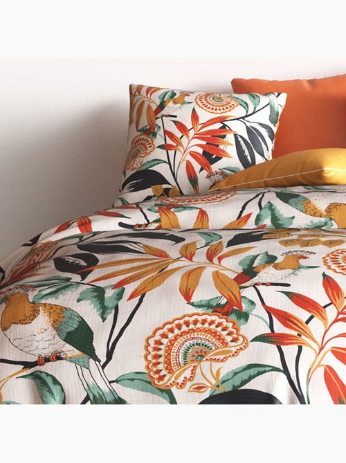 Parure housse de couette 100 % coton ninon - Kiabi