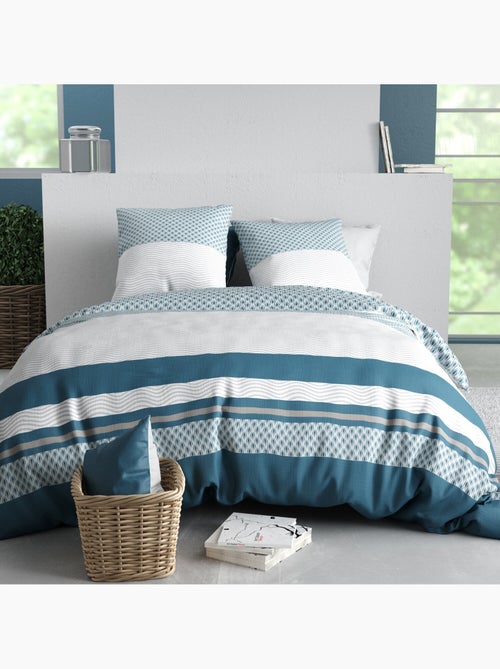 Parure housse de couette 100 % coton nocturne - Kiabi