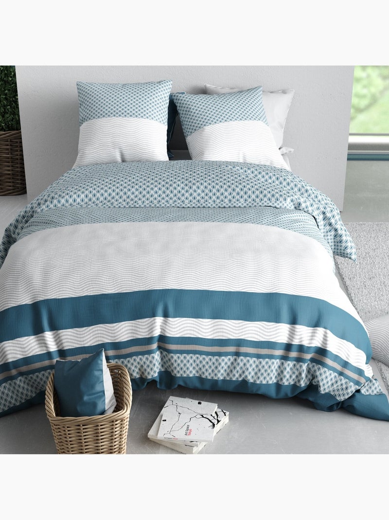 Parure housse de couette 100 % coton nocturne Multicolore - Kiabi