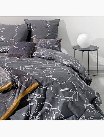 Parure housse de couette 100 % coton nymphea