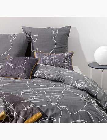 Parure housse de couette 100 % coton nymphea