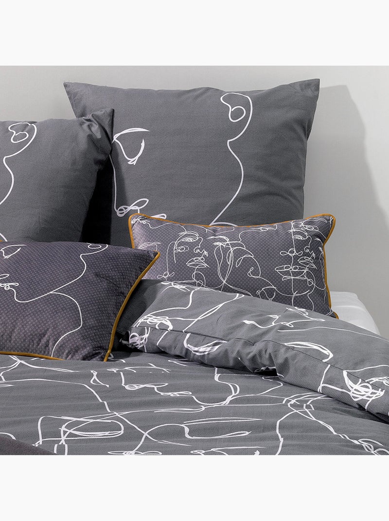 Parure housse de couette 100 % coton nymphea Multicolore - Kiabi