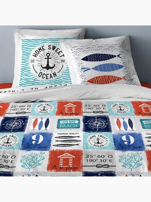 Parure housse de couette 100 % coton ocean - Kiabi Parure housse de couette 100 % coton ocean - Kiabi