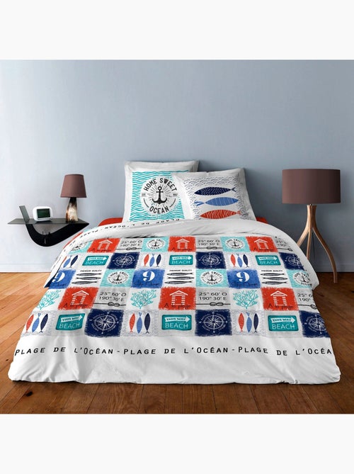 Parure housse de couette 100 % coton ocean - Kiabi Parure housse de couette 100 % coton ocean - Kiabi