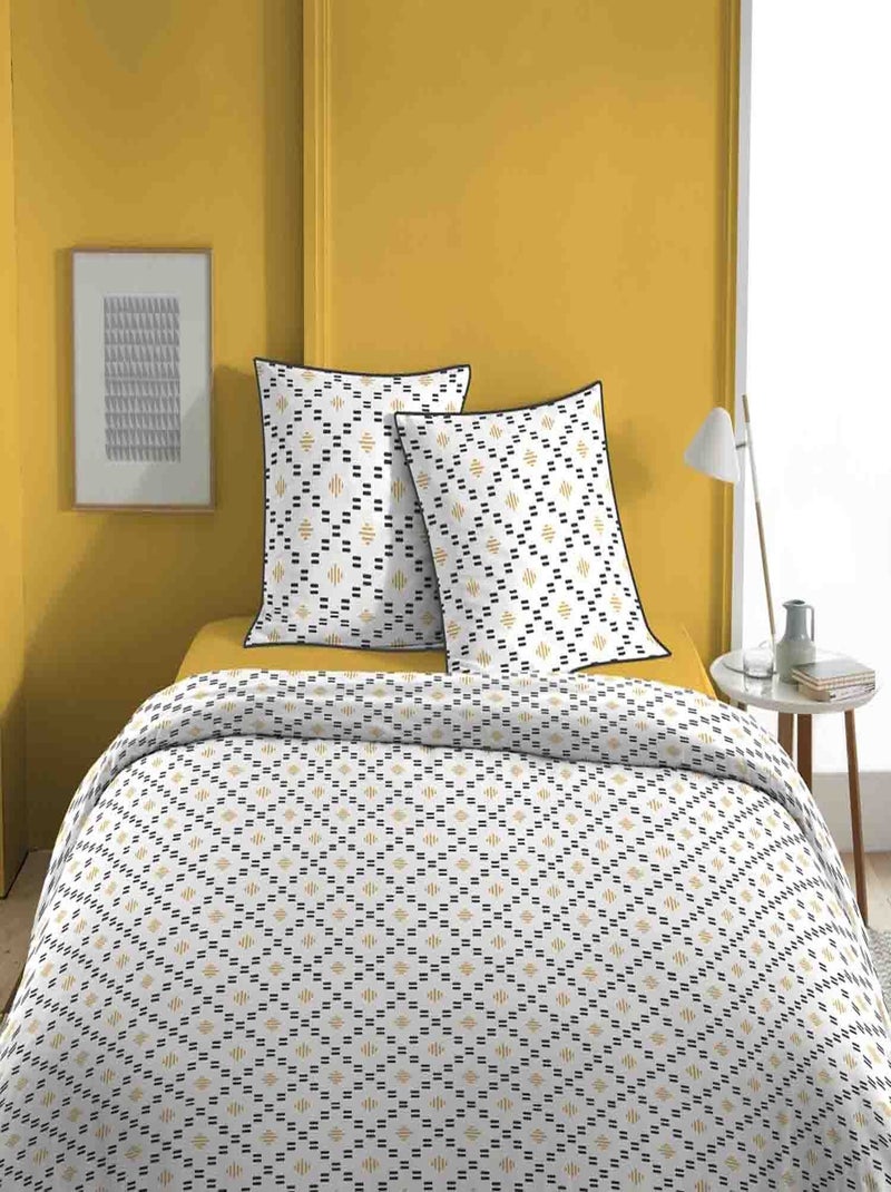 Parure housse de couette 100 % coton oddy Gris - Kiabi