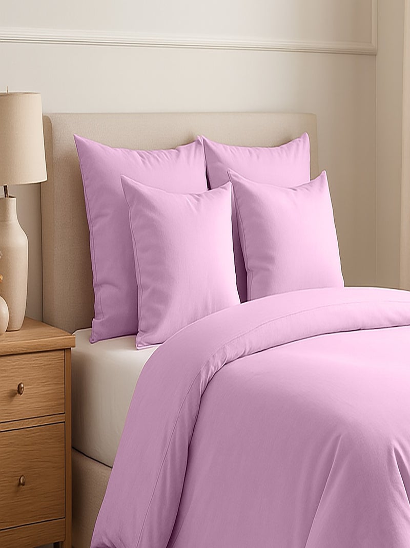 Parure housse de couette 100 % coton oli Rose - Kiabi