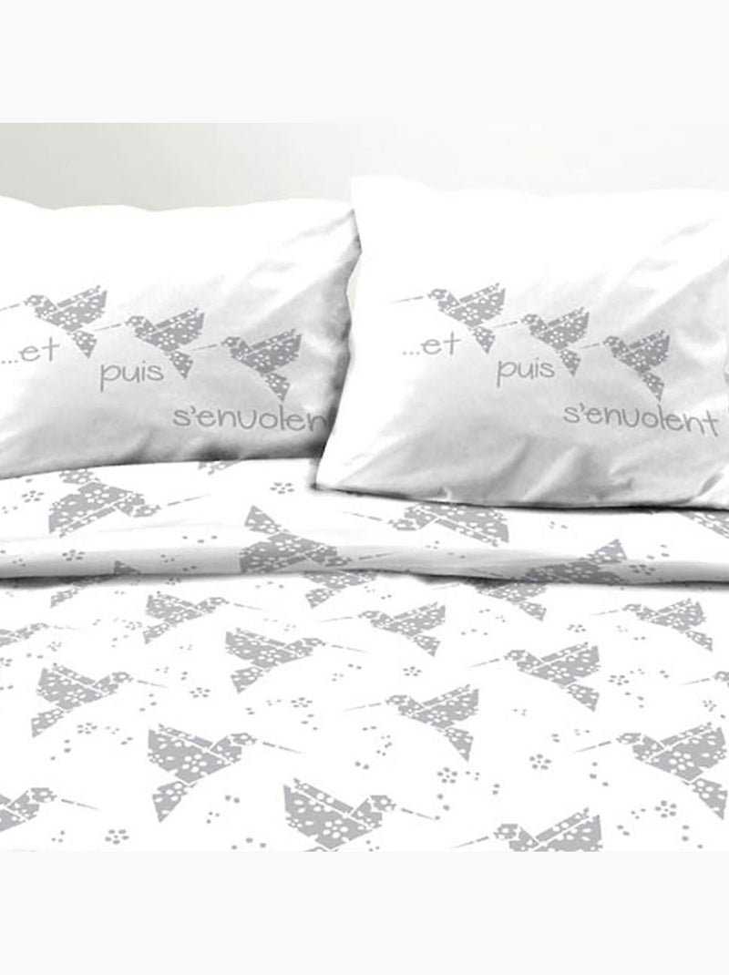 Parure housse de couette 100 % coton origasie Blanc - Kiabi