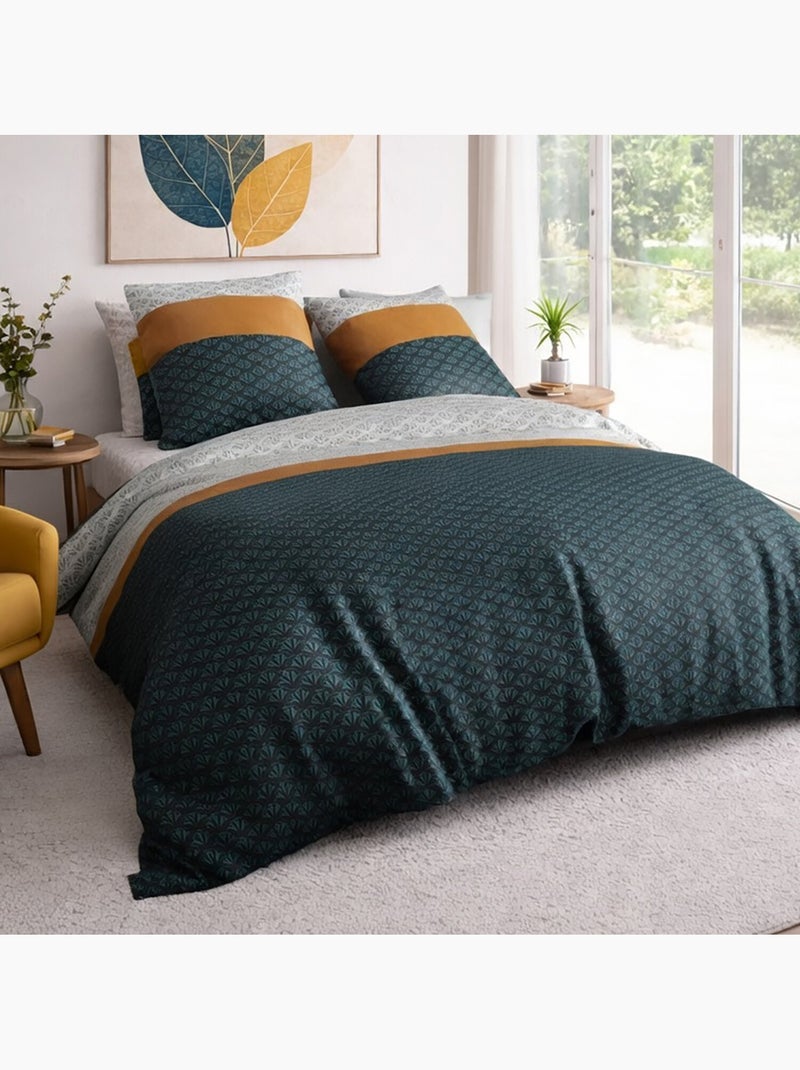 Parure housse de couette 100 % coton orus Multicolore - Kiabi