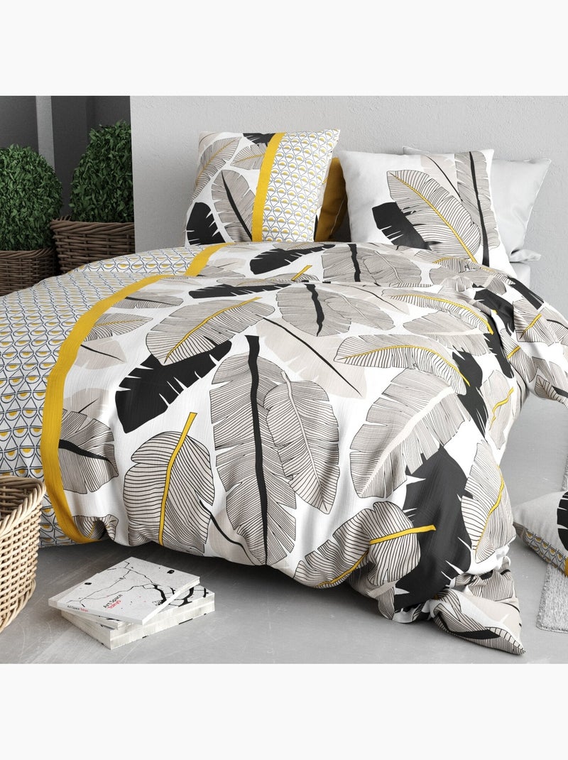 Parure housse de couette 100 % coton palmora Multicolore - Kiabi