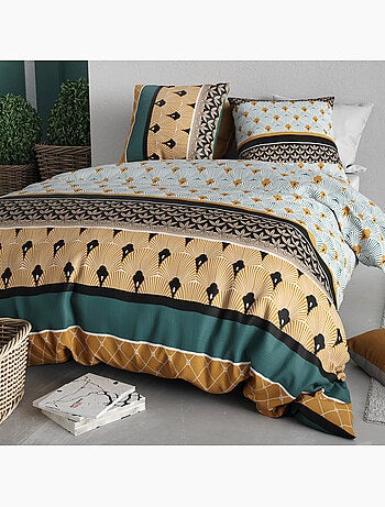 Parure housse de couette 100 % coton palum