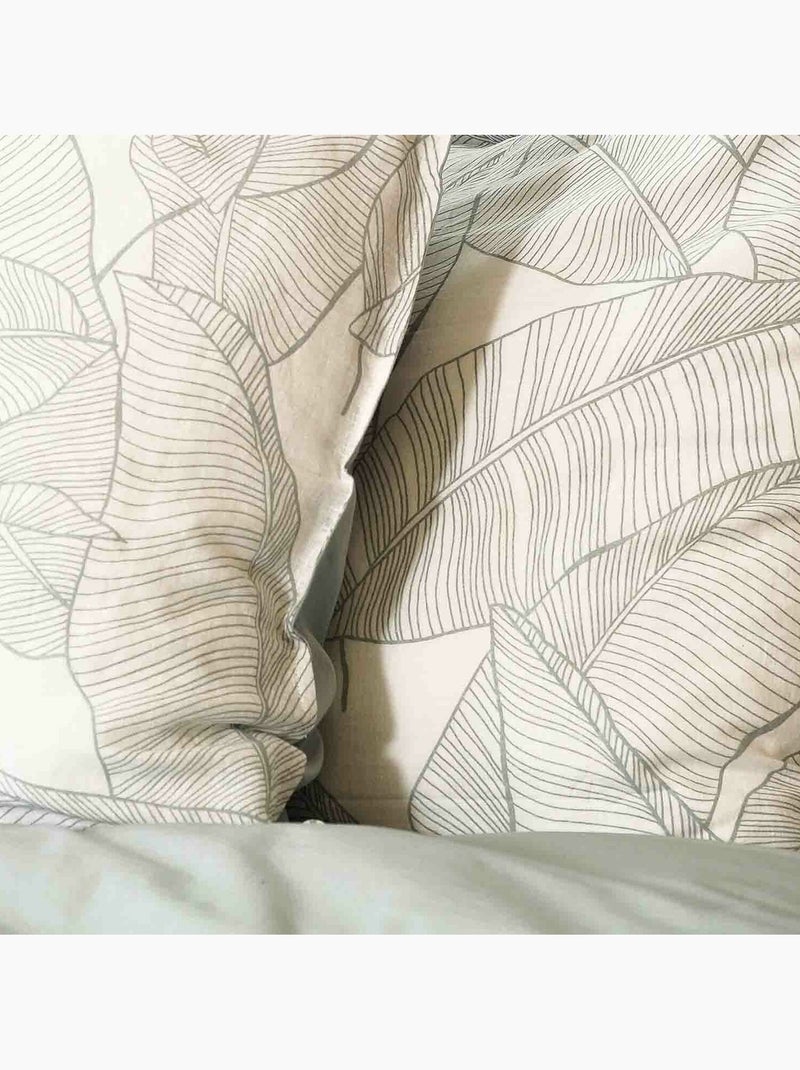 Parure housse de couette 100 % coton pampelune Bleu - Kiabi