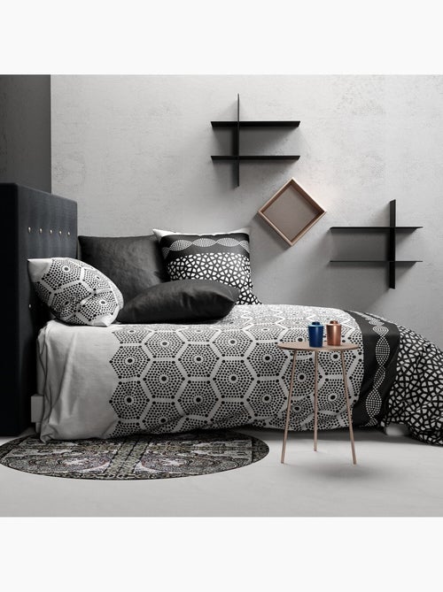 Parure housse de couette 100 % coton pavage - Kiabi