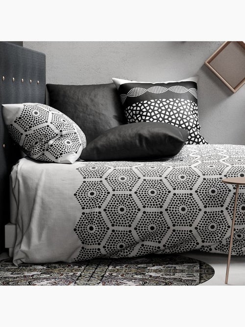 Parure housse de couette 100 % coton pavage - Kiabi