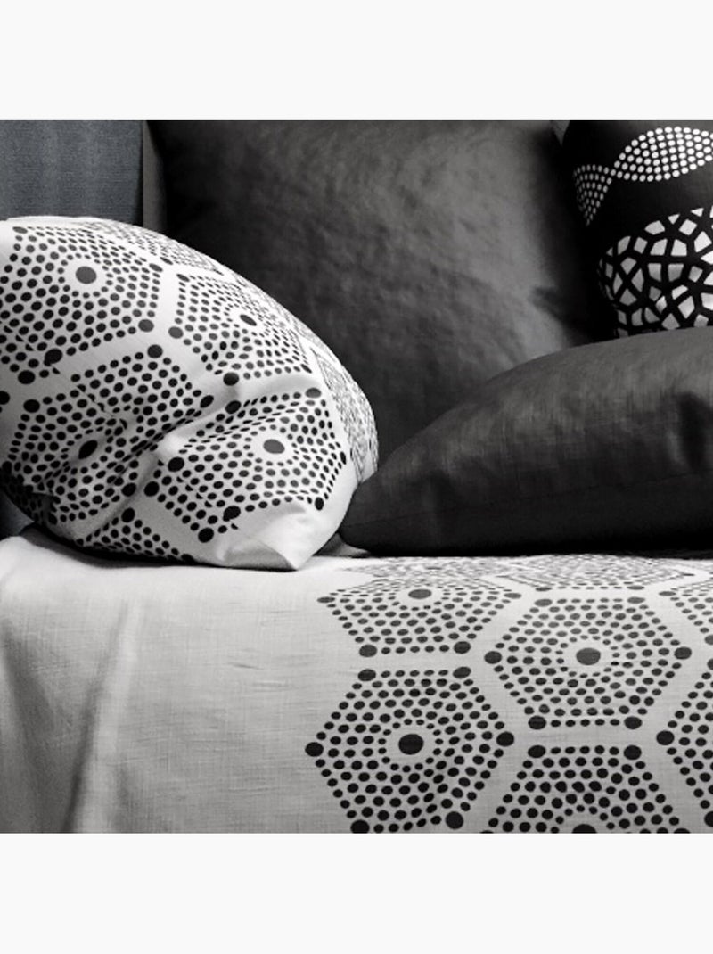 Parure housse de couette 100 % coton pavage Noir - Kiabi