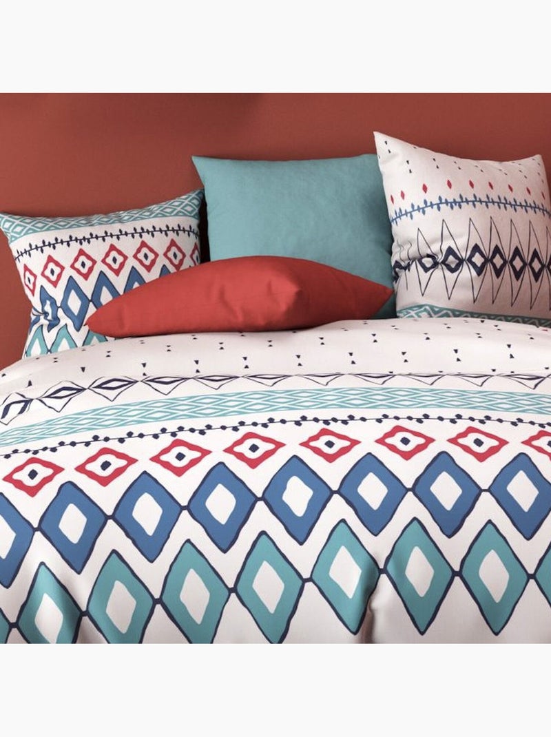 Parure housse de couette 100 % coton pointillé Blanc - Kiabi