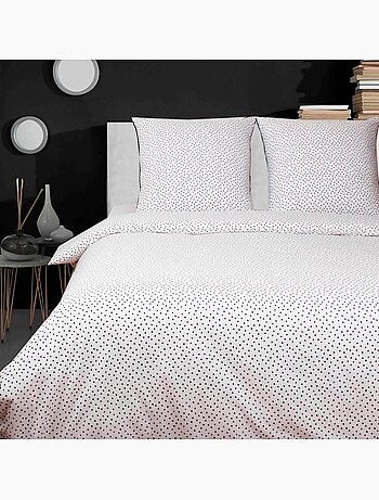 Parure housse de couette 100 % coton points