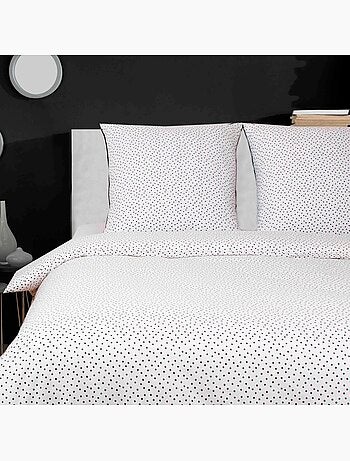 Parure housse de couette 100 % coton points
