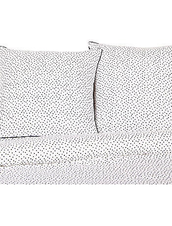 Parure housse de couette 100 % coton points
