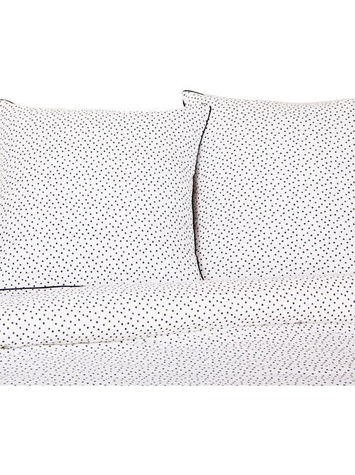 Parure housse de couette 100 % coton points - Kiabi